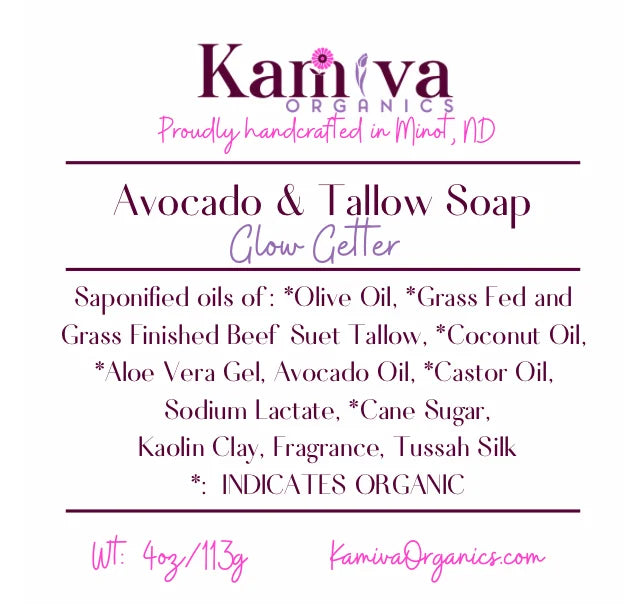 Avocado & Tallow Soap - Glow Getter | Kamiva Organics