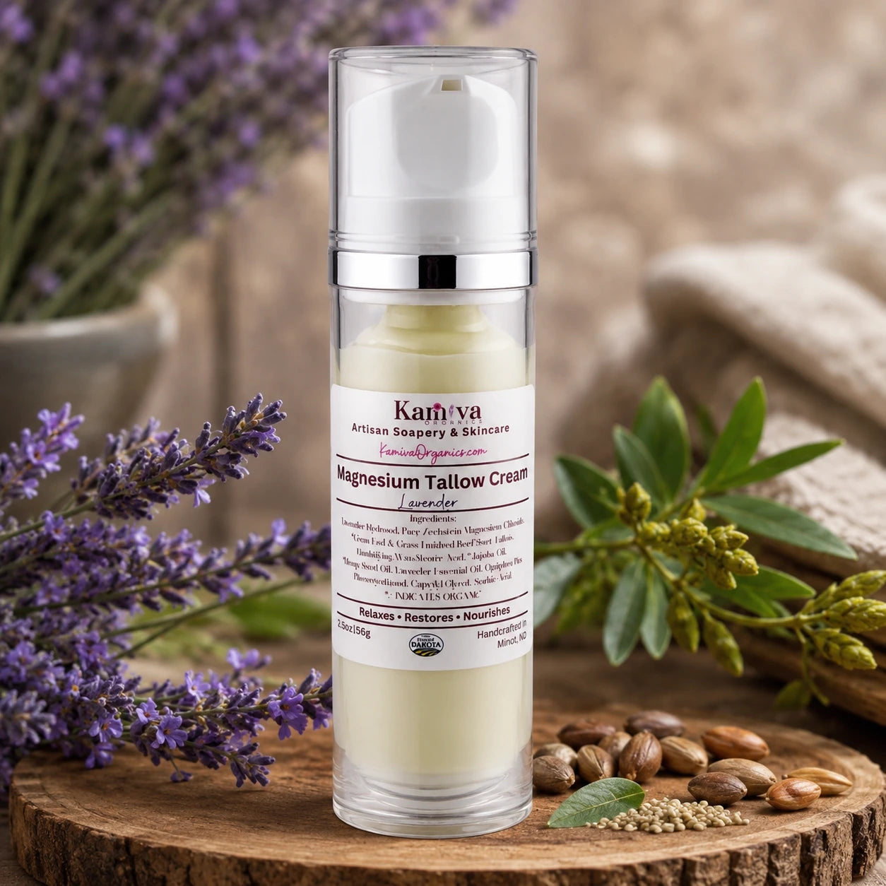 Magnesium tallow cream | Lavender | Kamiva Organics
