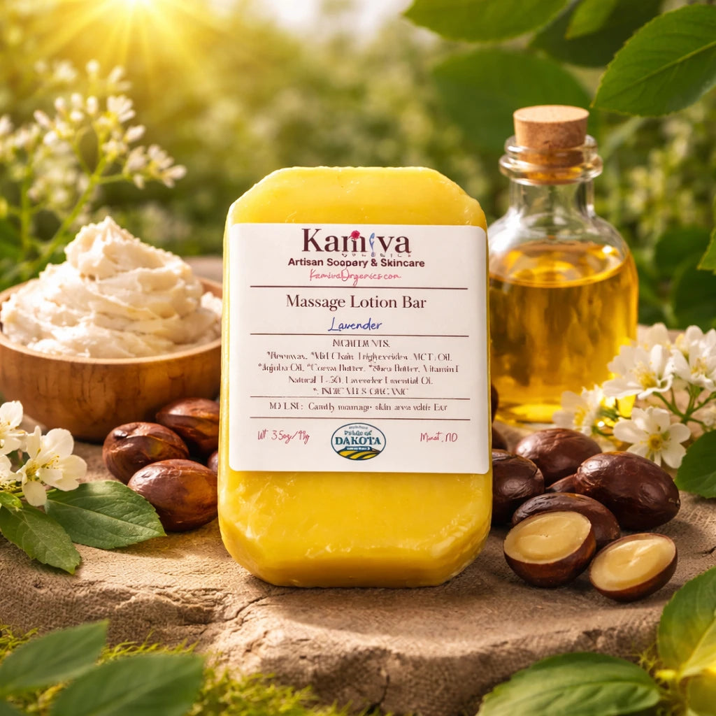 Lavender Massage Lotion Bar – Deep Hydration - Kamiva Organics
