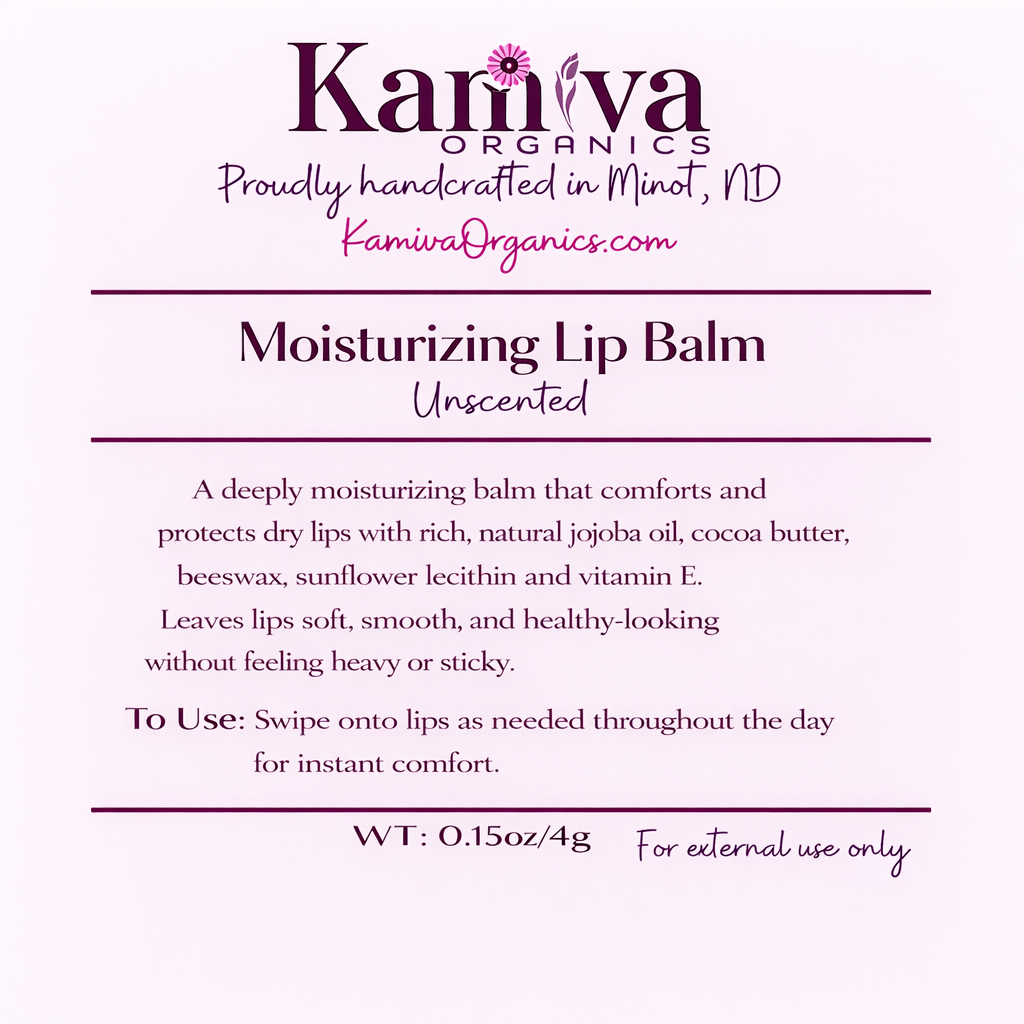 Moisturizing Lip Balm - Daily Hydration - Kamiva Organics