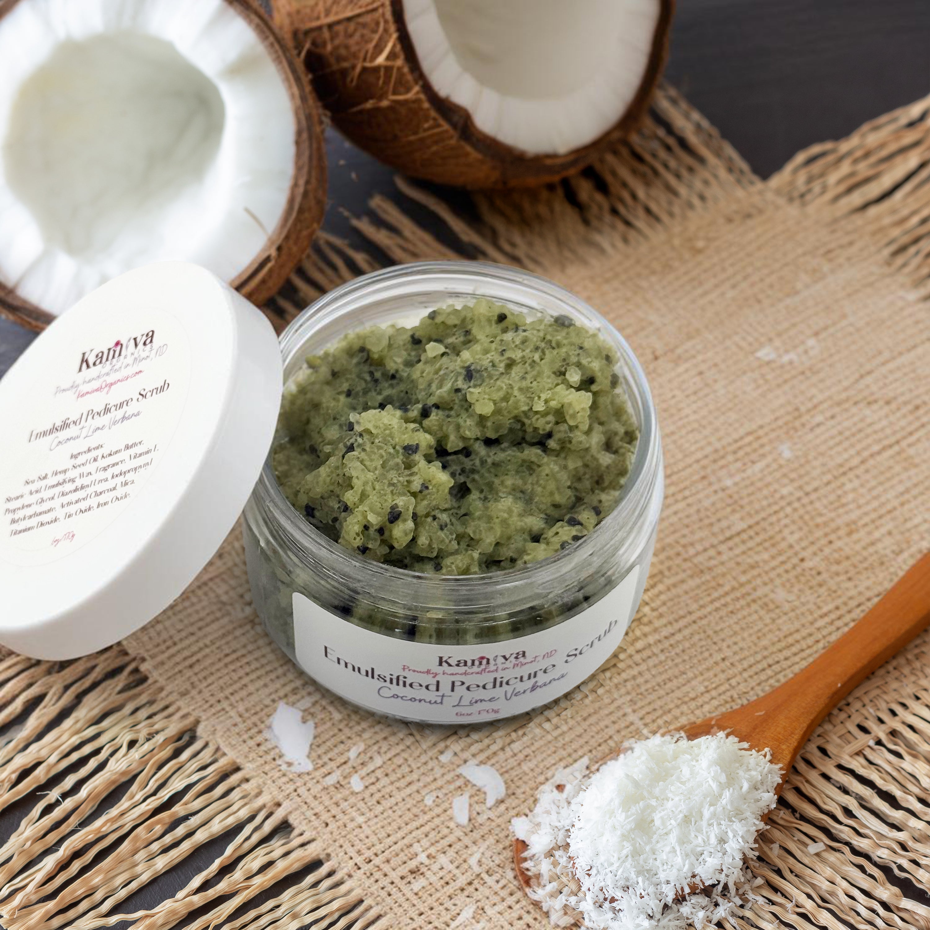 Emulsified Pedicure Scrub-Coconut Lime Verbena - Kamiva Organics