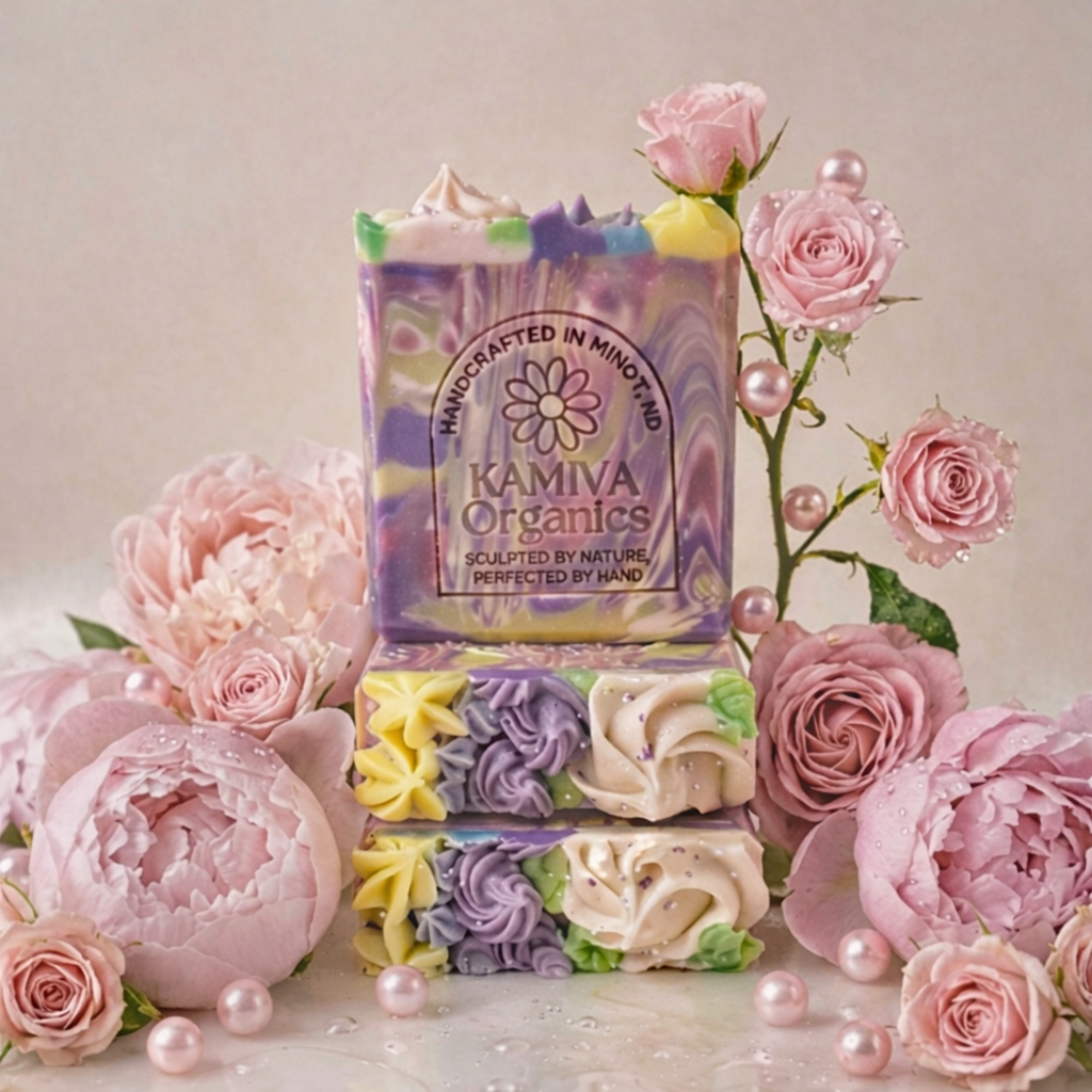 Seamoss & Tallow soap - Peony & Rosewater | Kamiva Organics