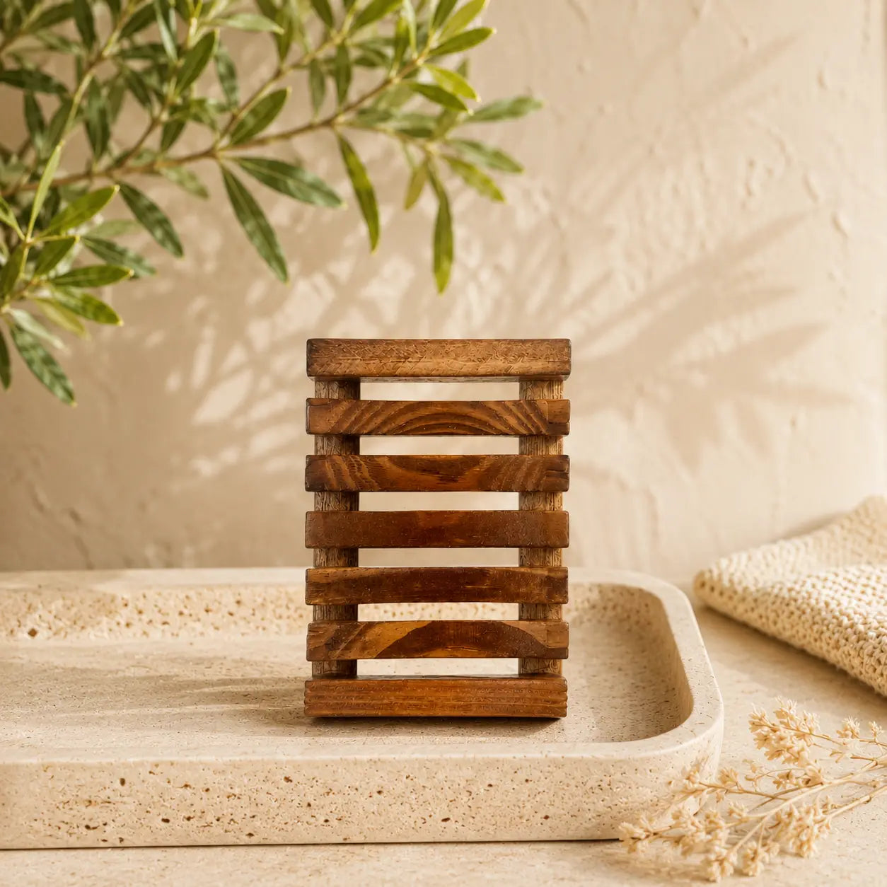 Wooden Soap Deck – Cedar Bar Saver | Kamiva Organics