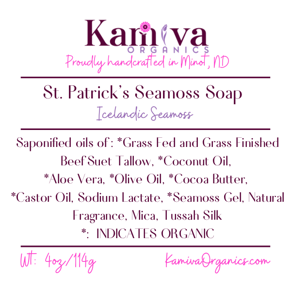 St. Patrick’s Sea Moss Soap - Kamiva Organics