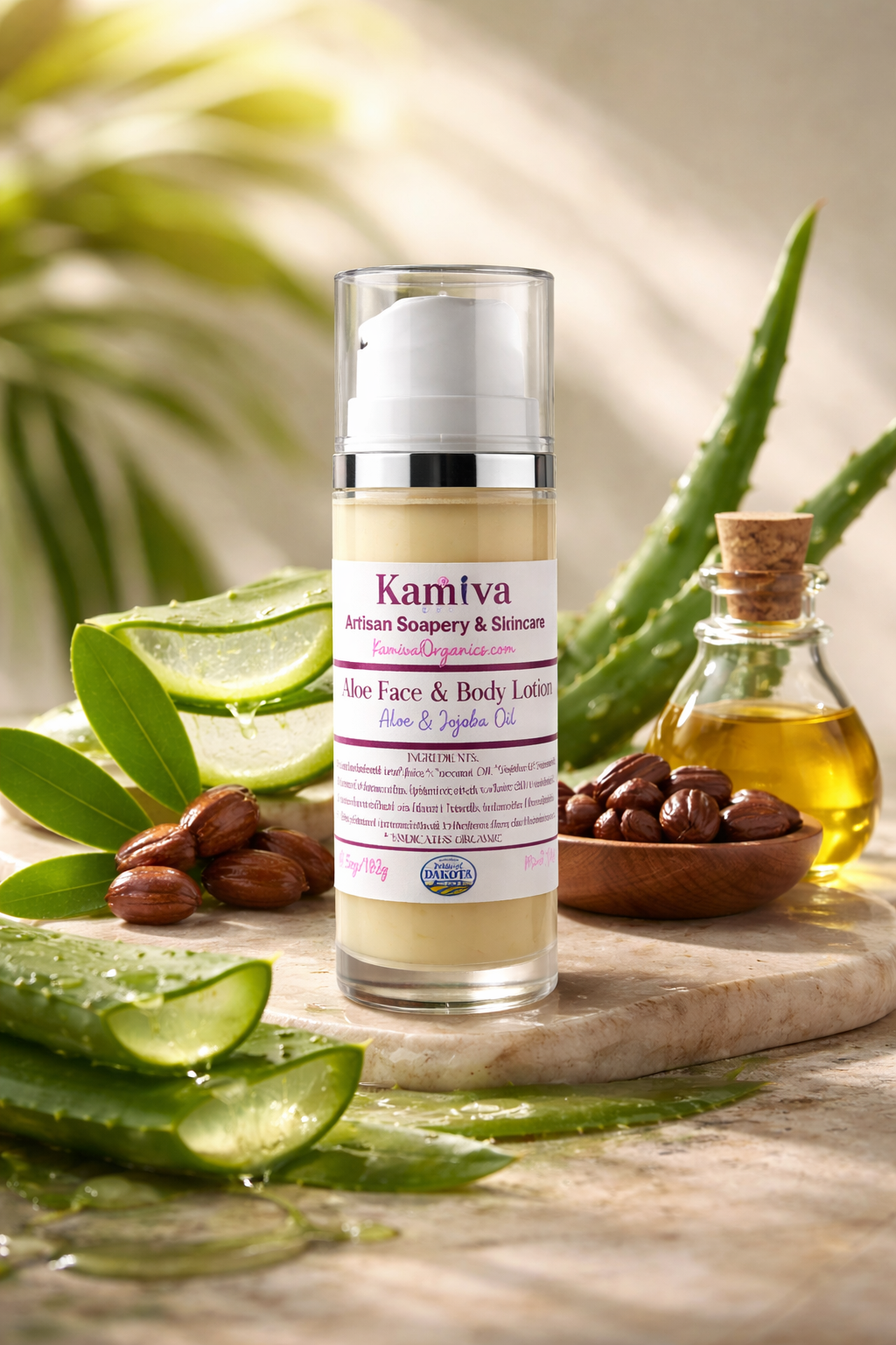 Aloe vera & Jojoba oil face & body moisturizer - Kamiva Organics