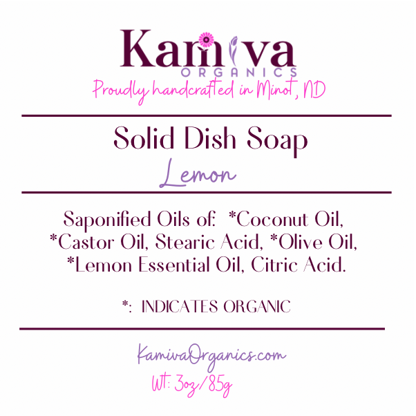 Organic Essential Oil Dish Soap- Lemon - Kamiva Organics