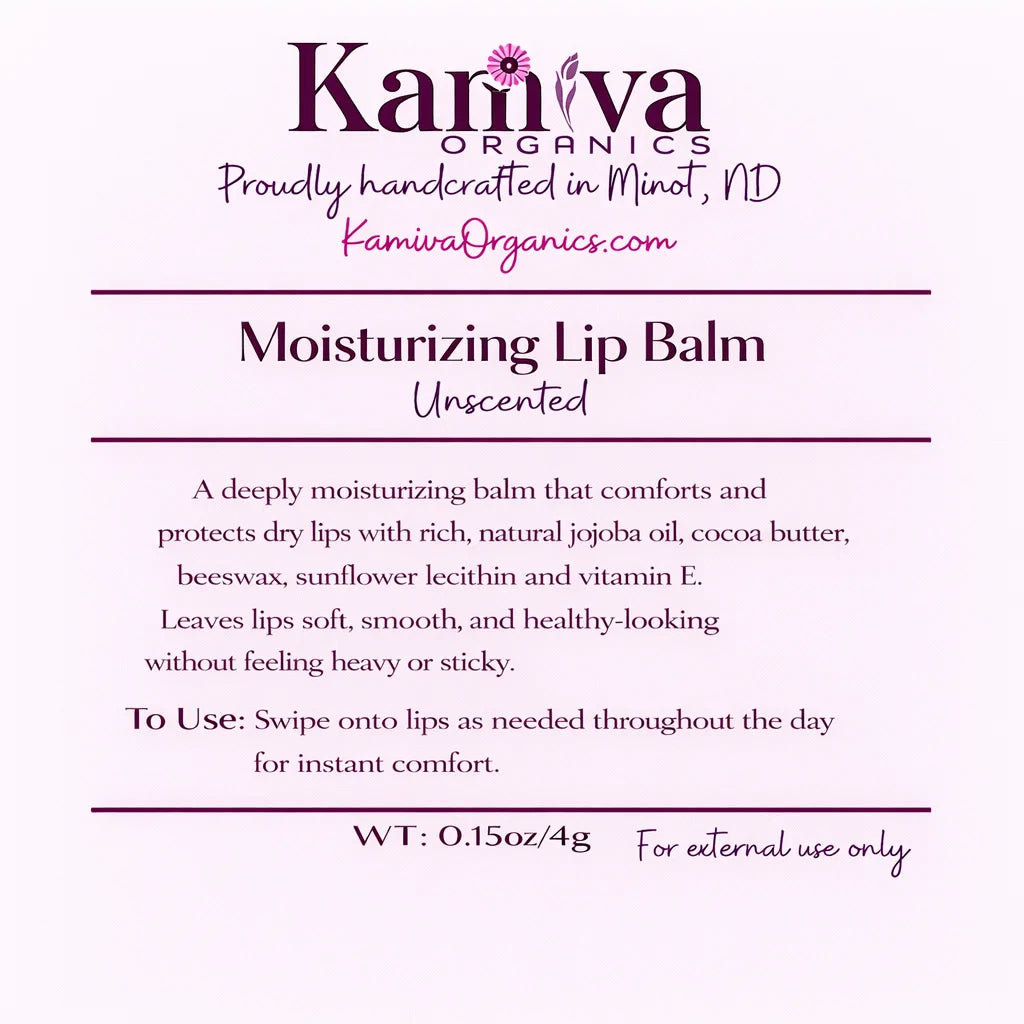 Moisturizing Lip Balm - Daily Hydration - Kamiva Organics