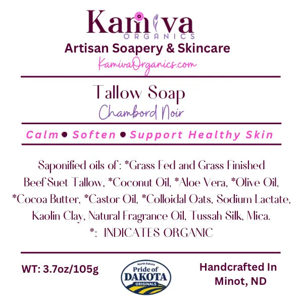 Chambord Noir Tallow Soap – Deep Moisture bar | Kamiva Organics