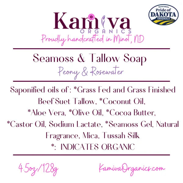 Seamoss & Grass Fed Tallow Soap – Mineral Rich Moisture - Kamiva Organics